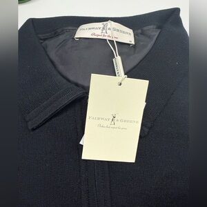 NWT: Fairway & Greene Men's Black Baruffa Quarter-Zip Windsweater, Size Large